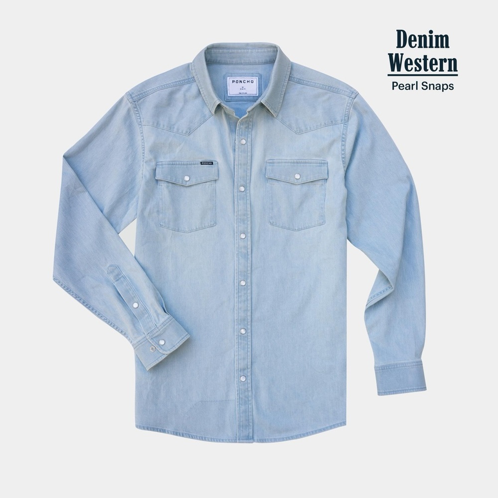 PONCHO The Marfa Long sleeve Pearl Snap Shirt